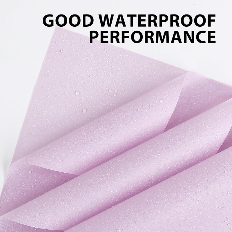 FUHITIM 20 Sheets Flower Wrapping Paper -Waterproof Floral Bouquet Wrapping Paper Used for DIY Crafts, Gift Packaging, Florist Supplies Packaging Paper for Wedding Birthday Gift (Misty Light Purple) - Image 3